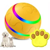 MOPUEA Tier-Intelligenzspielzeug Interaktiver Hundespielball mit LED & Fernbedienung, USB-aufladbar, Interaktives Hundespielzeug Set LED-Beleuchtung, Fernbedienung, zwei Spielmodi, USB-aufladbar, IP54