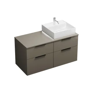 Burgbad Keramik Waschtisch-Set Eqio Grau Hochglanz/Alpinweiss, SGUS120RF2010C0001 SGUS120RF2010C0001