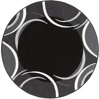 OTTO home Teppich Noah, rund, Höhe: 7 mm, mit Bordüre, Kurzflor, verspieltes Design, pflegeleicht, elegant