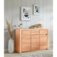 OTTO home Sideboard Burano,127cm breit, Fronten Massivholz,3 Türen,3 Schubladen,6 Fächer, Holz massiv,Holzwerkstoff,Griffmulden,Böden variabel einsetzbar