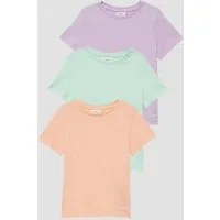 s.Oliver Kurzarmshirt T-Shirt Unisex Dreierpack T-Shirts mit Logoprint