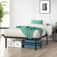 ZINUS Bettgestell "Noah" - moderner Bettrahmen mit Lattenrost, Gästebett (Packung, 1-tlg., Metallbett, Schwarz, 140x200 cm), Kinderleichter Aufbau, EcoFriendly Packaging