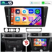 ESSGOO Für BMW 3ER E90 E91 E92 E93 Carplay RDS Android 15 Autoradio GPS Navi Autoradio (RDS, 4+64GB(optional), DAB (optional), FM, AM, DAB+ (optional), Carplay Android Auto Bluetooth EQ USB GPS Navi WIFI Touchscreen)