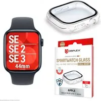 Displex Displayschutzglas Smartwatch Glass All-In-One Protector Full Body für Apple Watch SE 2 44 mm, Apple Watch SE 3 44 mm, Apple Watch SE 44 mm, Displayschutzfolie, Schutzfolie, Bildschirmschutz, kratz- & stoßfest