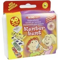 Axisis GmbH Wundpflaster KINDERPFLASTER Kunterbunt, 50 Stück, bunte Kinderpflaster