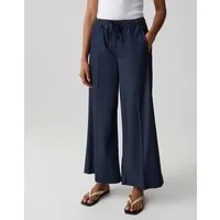 OPUS Culotte Misha move aus Denim mit weichem Griff Zarte Falten geben dem Look eine lockere Leichtigkeit