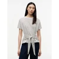 Tommy Hilfiger Kurzarmshirt CO SLUB KNOT SS TEE mit Bindegürtel in der Taille