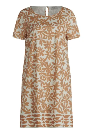 Robe Légère - Sommerkleid Weiß/Camel - Gr. - 36