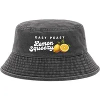 Neverless Fischerhut Anglerhut mit Print Easy Peasy Lemon Squeezy – Bucket Hat Herren