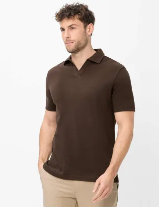 Brax Herren Polo Style PRINCETON chocolate, dunkelbraun, Gr. XS