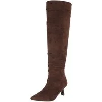 Ital-Design Elegante Overkneestiefel mit Blockabsatz für Damen Overkneestiefel (90514994) Pfennig-/Stilettoabsatz Stiefel in Braun
