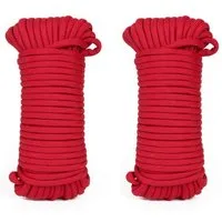 BENSON Seil 2x Paracord Campingseil Survival 15m Outdoor Rot, Fallschirm Schnur, Leine, Seil