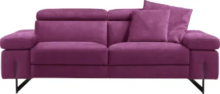 Egoitaliano 2,5-Sitzer "Candice, elegant und edel, hochwertiges Designsofa, bequem" Kopfteile manuell verstellbar, titanumfarbene Kufenfüße