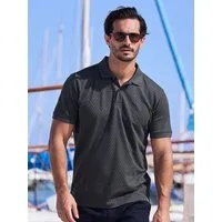 LERROS Poloshirt Poloshirt mit rautenförmigem Jaquard-Muster in 2-Tone-Optik