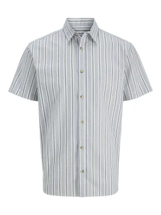 JACK&JONES - JJCHAD OXFORD STRIPE SHIRT SS Ensign Blue - Gr. - S