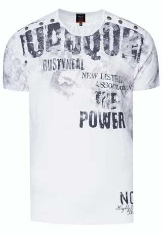Verwaschenes T-Shirt mit Doppelter Knopfleiste
