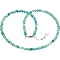 Bella Carina Perlenkette Edelstein Kette mit 4,5 mm Hemimorphit Perlen türkis, Halbedelstein