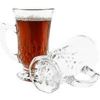 Almina Gläser-Set Teegläser 6 tlg. Trinkgläser Transparent mit Henkel 160 ml, 6-tlg.