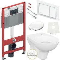 TECE Vorwandelement WC TECE Spülkasten WC inkl. Sitz Betätigungsplatte, Spar-Set