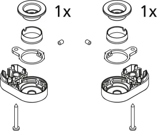 Kermi EBAT026 Set Lager unten, silber hochglanz, 2534014 2534014