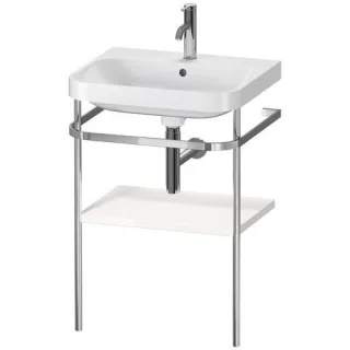 Duravit Happy D.2 Plus c-shaped Set mit Metallkonsole Weiß Hochglanz 575x490x850 mm - HP4835O2222 HP4835O2222