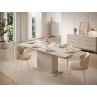 Compleo Esstisch ausziehbarer Tisch 160-200 cm, Tisch für 10 Personen BELLOS, Japandi Design