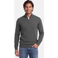 U.S. Polo Assn. Stehkragenpullover USKnooxx – Herren Half-Zip Strickpullover Baumwoll-Viskose-Mix, weiche Qualität und sportiver Look