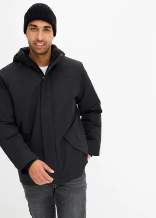 bonprix Winterjacke in Regular Fit, schwarz, Gr.48/50 (M), Modische Winterjacke mit Kapuze