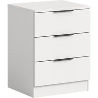 Home affaire Nachtkommode Skarde Nachttisch Beistelltisch Kommode, Breite: 45 cm (1 St), Skarde, Nachtkommode, 3 Schubkästen, weiß
