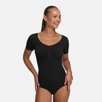cfab (creamy fabrics) Shaping-Body T-Shirt Bodysuit Sculpting Shapewear mit String-Schwarz-S (1-tlg)