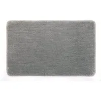 spirella Badematte ROSARIO, rechteckig, Höhe: 12 mm, Badteppich Velours, 100% Polyester Microfaser, Anti-Rutsch Beschichtung, für Fussbodenheizung geeignet, waschbar 30°, schnelltrocknend, 50 x 80 cm, grau