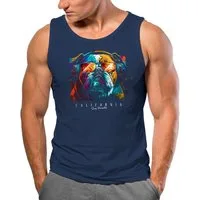 Neverless Tanktop Herren Tank-Top Print California Bulldog Musik Kunst Motiv DJ mit Print