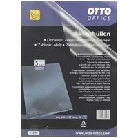 Otto Office Premium Prospekthülle Premium, 50 Stück, genarbt, Format A4, oben/seitlich offen