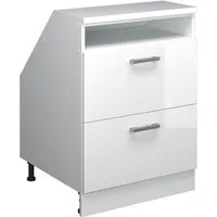 Vicco Kommode Rion, Weiß Hochglanz/Weiß, 60 x 81.6 cm mit 2 Schubladen, Schrank... (1 St)