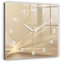 Tulup Wanduhr Rechteckige Glasuhr Abstrakte Helle Glamur-Uhr aus Gehärtetem Glas