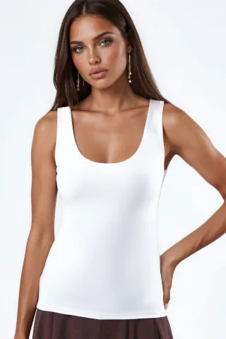 U-Kragen Gestricktes Cami-Top