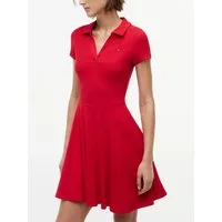 Tommy Jeans Polokleid TJW RIB F&F POLO MINI DRESS EXT Baumwollmischung, figurbetont, in gerippter Struktur
