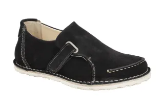 Eject 9409/1.011 SONY3DEAL Damen Slipper Schwarz Echtleder Gummisohle Klettve...