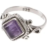 Guru-Shop Silberring Boho Silberring, filigraner Edelsteinring mit..