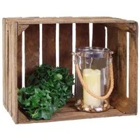 BURI Aufbewahrungsbox Deko-Holzkiste Obstkiste Beistelltisch Vintage Shabby Schuhregal 50x41