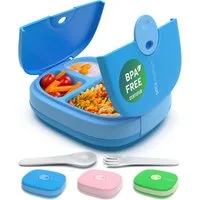 UMAMI Lunchbox Kids - mit Besteck, auslaufsicher, langlebig, Bento-Stil, (Kita-Jungen und Mädchen,BPA-frei, mikrowellen- und spülmaschinenfest), 3 große Fächer,ideale Portionsgrößen für 3 bis 9 Jahre