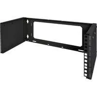 Patch-Halter zur Wandmontage, 483mm (19"), Halterung schwarz, 4 HE, tiefenverstellbar 250mm - 430mm