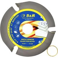 S&R Trennscheibe für Holz 115 mm, Multi Material, Wolframkarbid Hartmetall Zähne, Ø 115 mm, (115 mm x 3.8 mm x 22,23/20 mm mit Reduzierring), für Hartholz, Weichholz, Kunststoff, Gipskarton, Aerocrete
