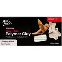 Mont Marte Modelliermasse Make n Bake Polymer Clay Weiß 400g -Weiche Modelliermasse, Ofenhärtend, geschmeidig & leicht zu formen-Ideal für Schmuck, Figuren & Skulpturen