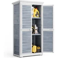 Bealife Gartenhaus Gartenschrank, Holz, wetterfest, mit 2 Regalböden, 76 x 42 x 160,5 cm
