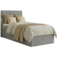 A&J MöbelLand GmbH Boxspringbett Einzelbett RALFI mit Bettkasten und gepolstertem Kopfteil (Boxspringbett mit Bettkasten und gepolstertem Kopfteil – wahlweise mit Visco- oder T25-Topper)