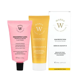 DRACHENFRUCHT & BHA TROPISCHE DETOX-LEHMMASKE + SONNENSCHUTZ SPF 30 TAGESCREME 50ml
