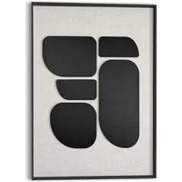 Reinders! Wandbild Organic Blocks schwarz, Wohnzimmer - Schwarz-Weiß - MDF - Abstrakt - 50x70 cm