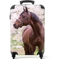 NoBoringSuitcases.com© Hartschalen-Trolley Pferd - Sakura - Blüte - Porträt - Kind 55x35x20cm, Kinder Koffer Klein, Trolley Handgepäck, Reisekoffer