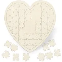 relaxdays Puzzle 2 x Herzpuzzle Hochzeit aus Holz, Puzzleteile